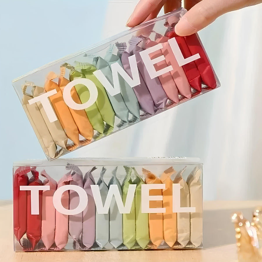 14-Pack Individually Wrapped Compressed Cotton Face Towels