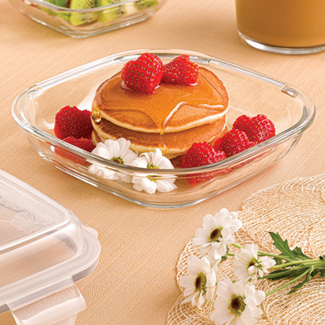 ServeNStore Square Glass Containers with Lids by Limon