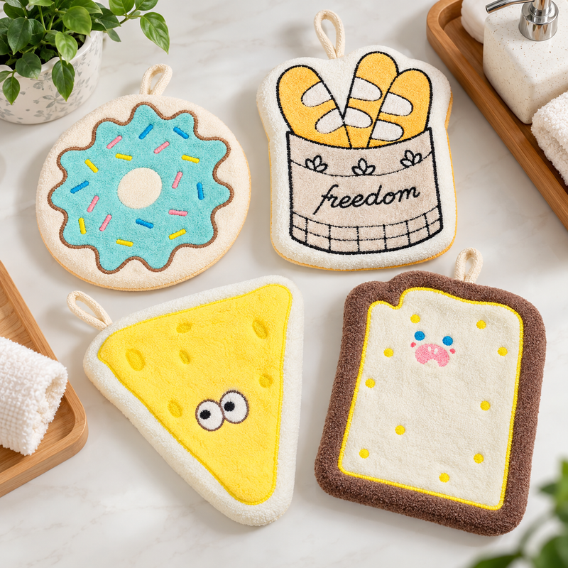 Soft Microfiber Hanging Kitchen Hand Towel – Random Design