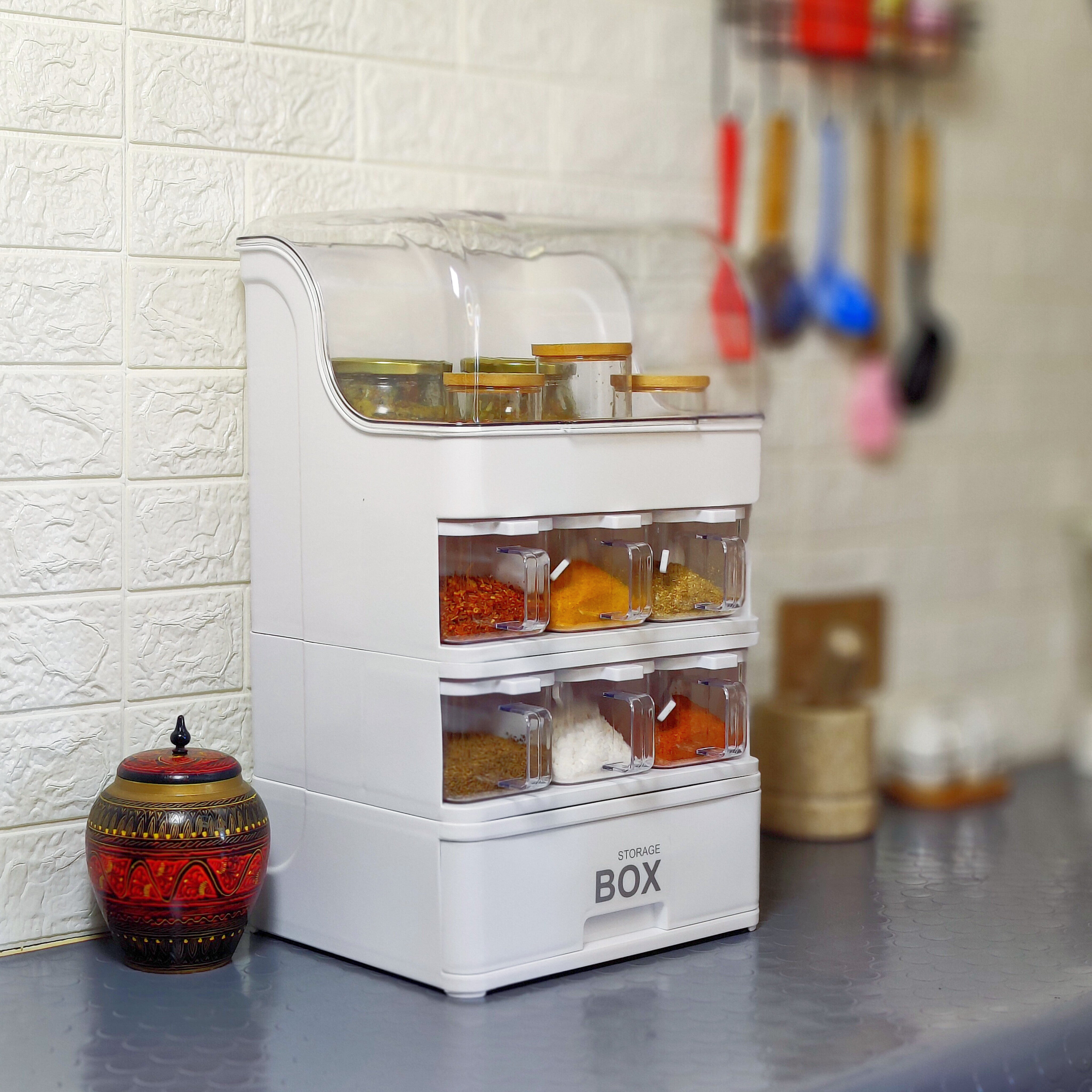 King-sized Household Kitchen Seasoning Box & Storage Rack
