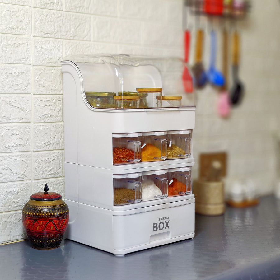 King-sized Household Kitchen Seasoning Box & Storage Rack