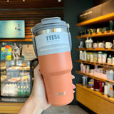 TYESO® SteelCore Stainless Steel Dual-Lid Tumbler with Top-Handle (900ml) (TS-8828)