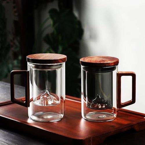 Glass Tea Cup with Infuser/Stainer and Lid