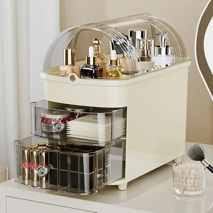Stylish & Functional Double-Sided Dome-Top Cosmetic Organizer