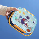 Snap & Munch Double Decker Lunch Box with Handle, Sauce Bowl, and Spoon