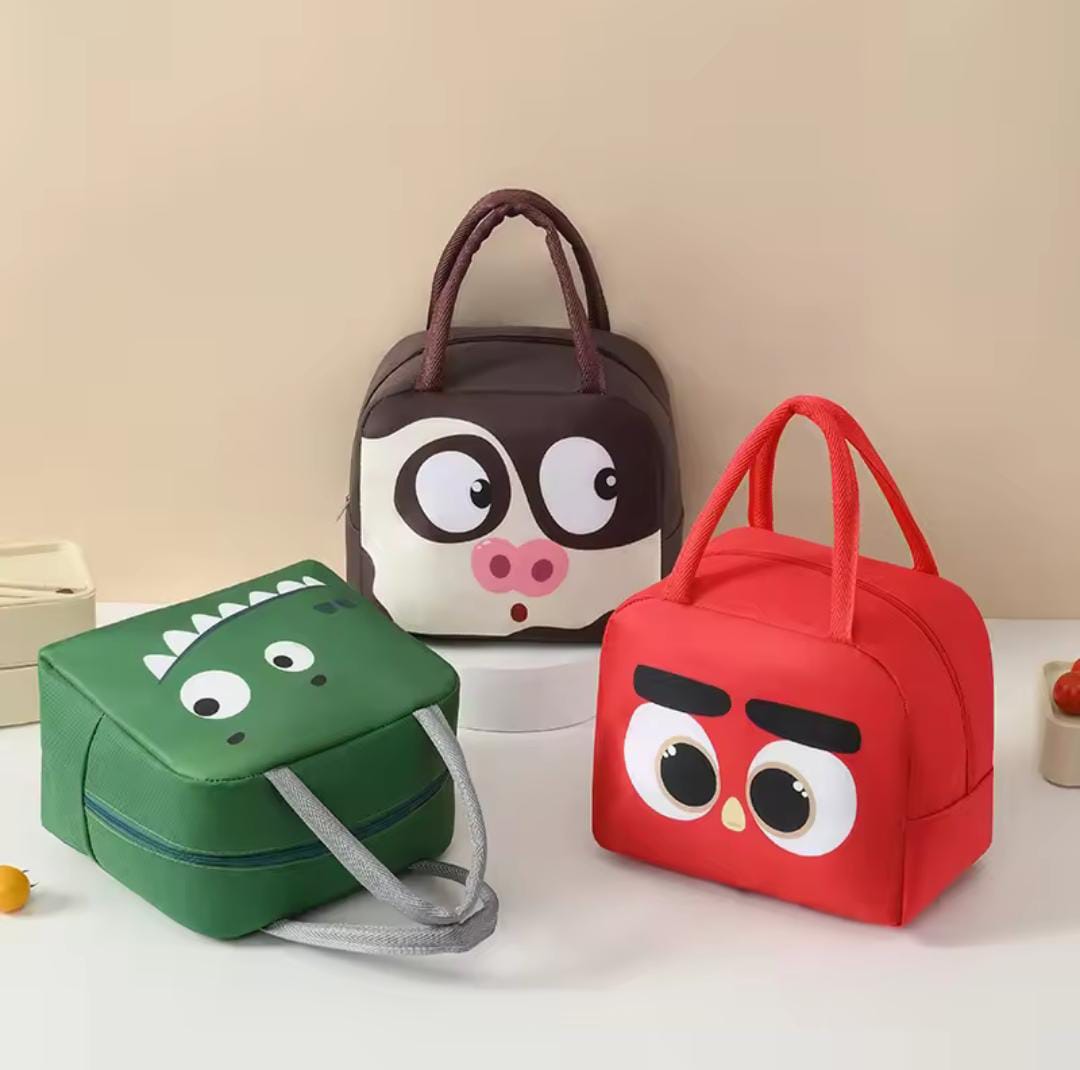 Charming Animals Insulated Lunch Bags (Canvas Material) – Kids' School & Travel Buddy