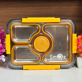 Spill-Proof Stainless Steel (SUS304) Bento – With Pair of Tableware and Central Sauce Dip (2561)