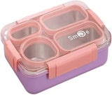 Spill-Free Partition Seal Stainless Steel (SUS304) Bento – With Pair of Tableware & Sauce Bowl (2560)