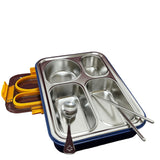 Spill-Free Partition Seal Stainless Steel (SUS304) Bento – With Pair of Tableware & Sauce Bowl (2560)