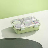 Modern Leakproof Stainless Steel (SUS304) Lunch box with Cutlery Grid & Sauce Compartment (7136)