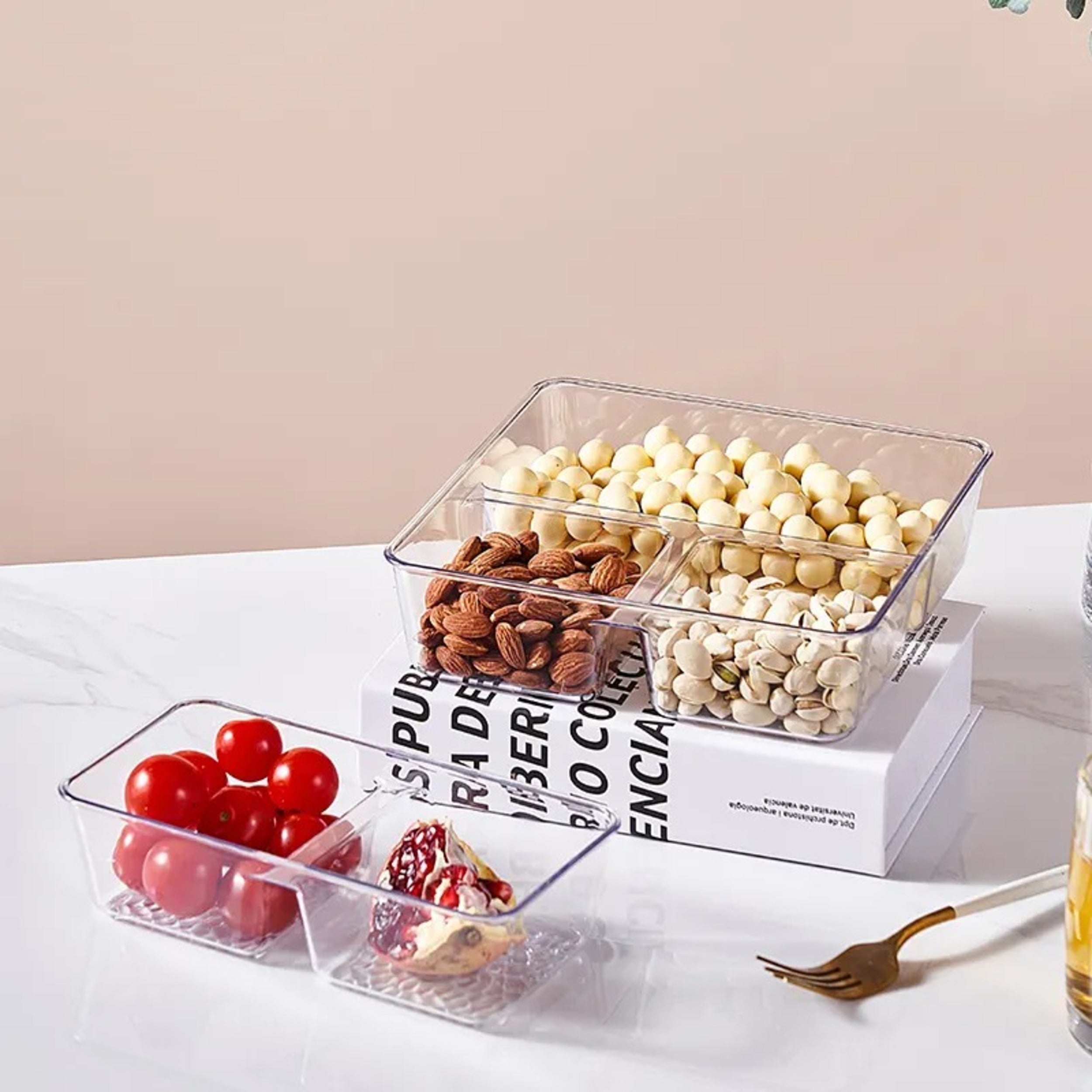 Plastic Transparent Grid Organizer Tray – Multi-Purpose Storage