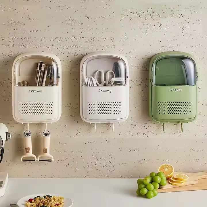 Modern Multifunctional Wall-Mounted Cutlery Box
