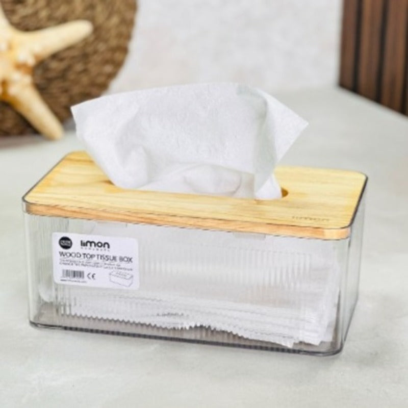 ClearView Wooden Lid Tissue Box (2372) by Limon