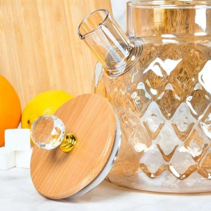 Golden Glass Teapot with Stainless Infuser