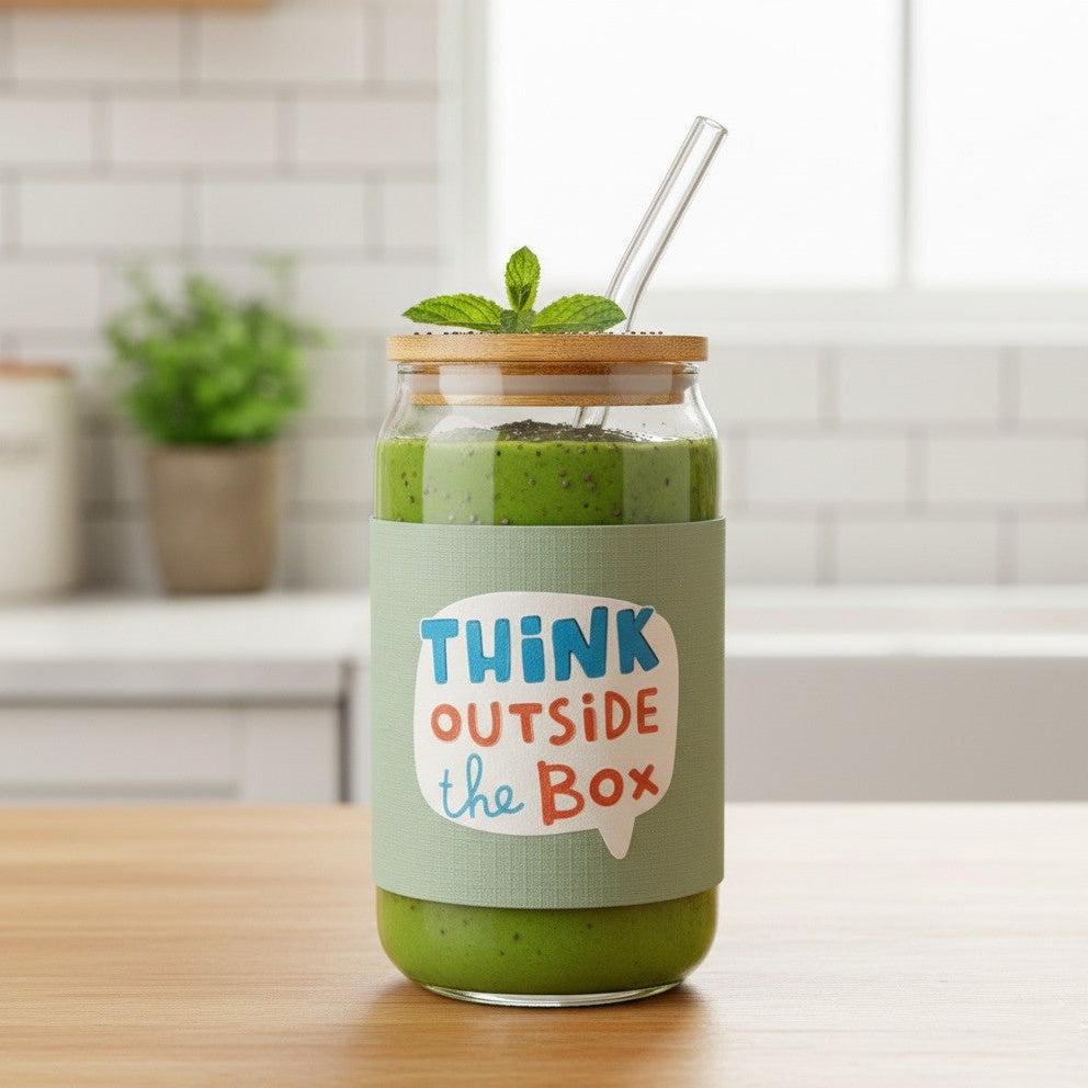 CoolGrip Sleeve Glass Tumbler with Straw