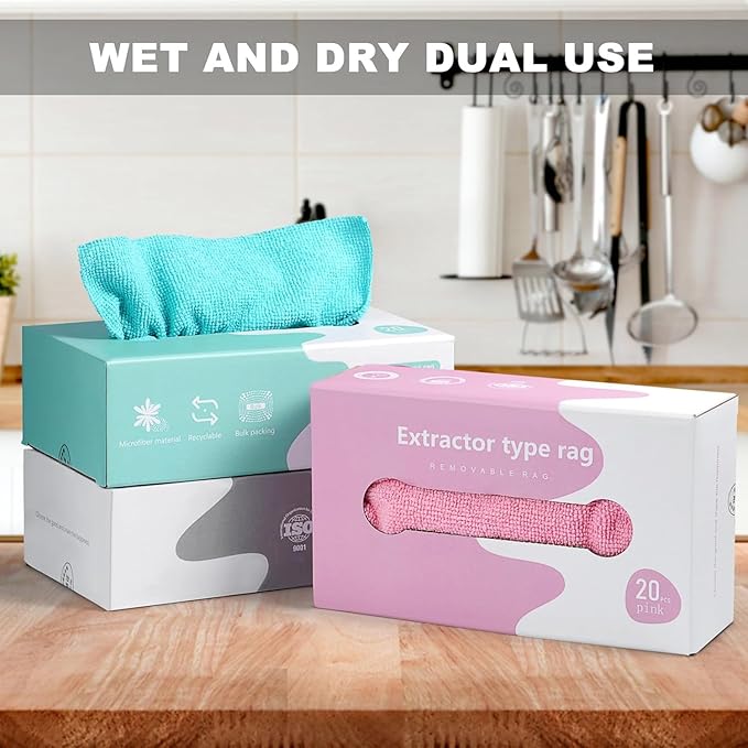 FreshSurface Removable Microfiber Rags – 20 PC