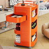 4 Tier Multi-Purpose Rolling Cart with 2 Rotational Compartments