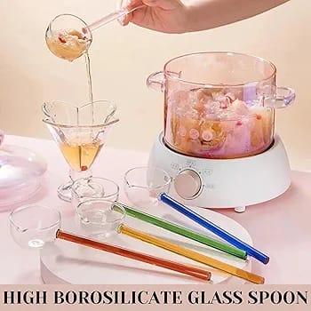 Crystal Clear Colored Glass Soup & Dessert Ladles