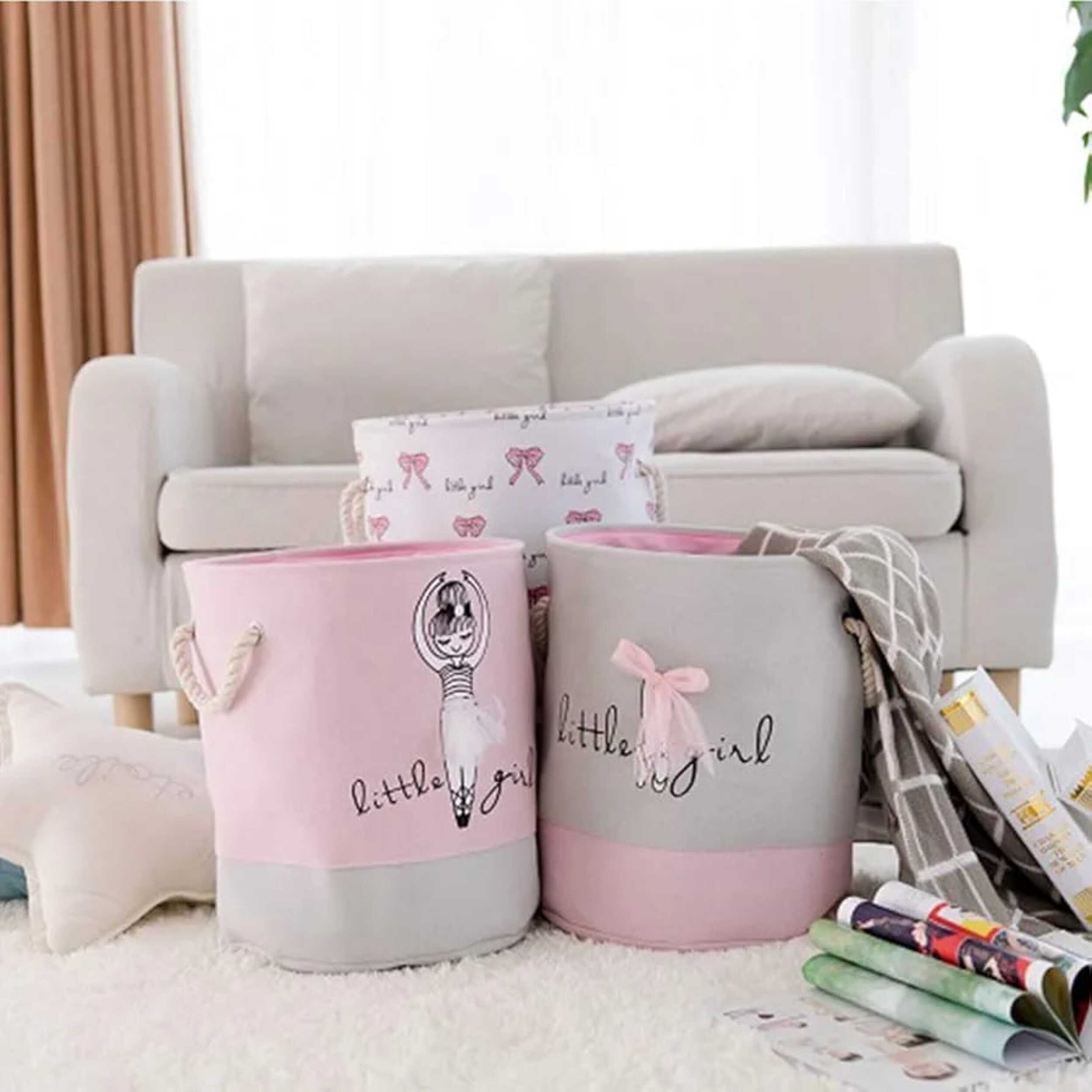 Little Princess Storage Basket with Rope Handle - Round