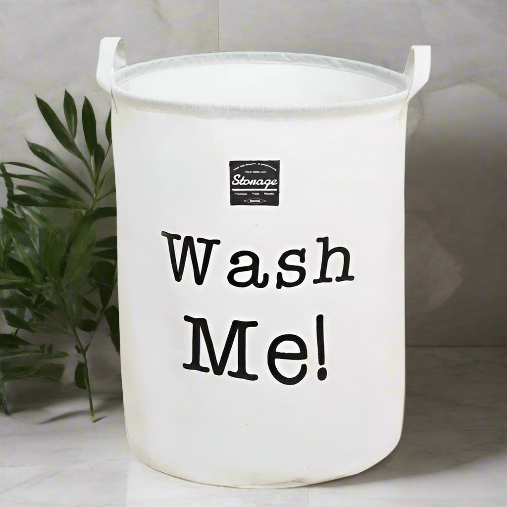 The "Wash Me!" Reminder Foldable Laundry Basket