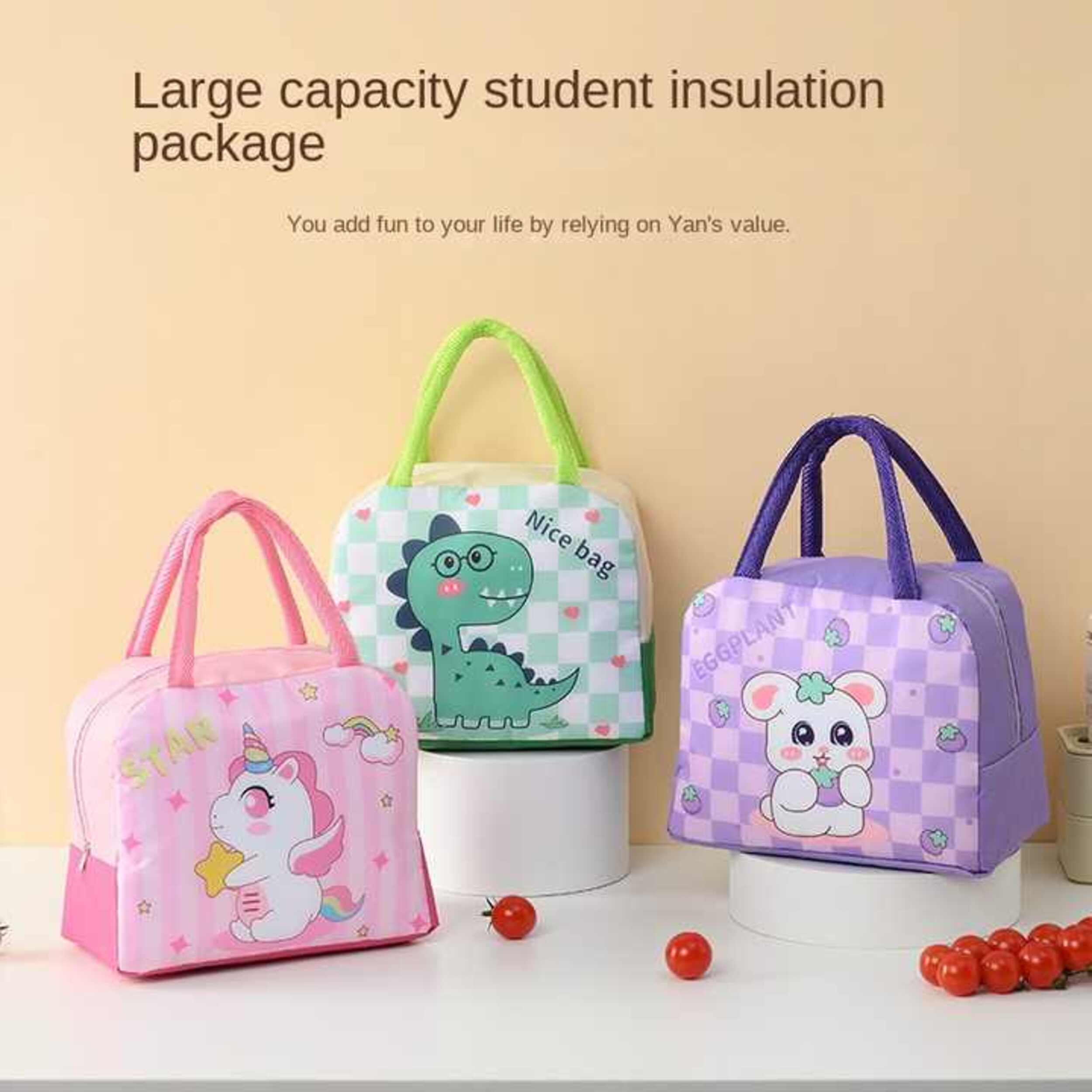 MunchMate Kids Cartoon Insulated Bag – Perfect for School & Picnics