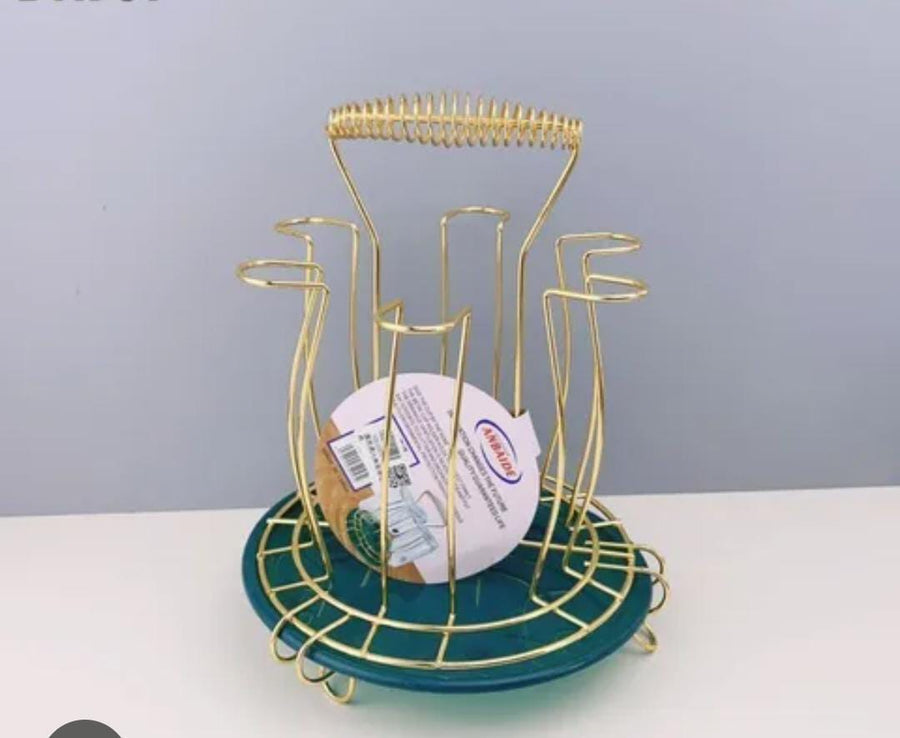 6 Slots Premium Round Glass Stand