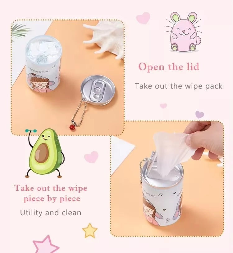 Mini Colorful Pocket Can Wipes
