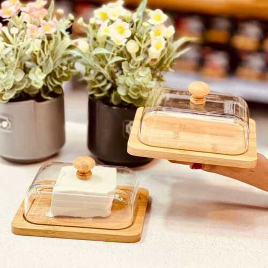 MultiServe Wooden Keeper with Clear Lid