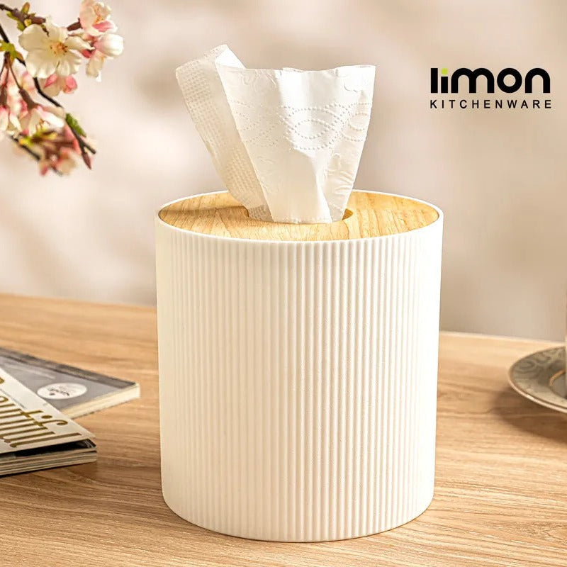 WoodAura Round Tissue Box (2370) by Limon