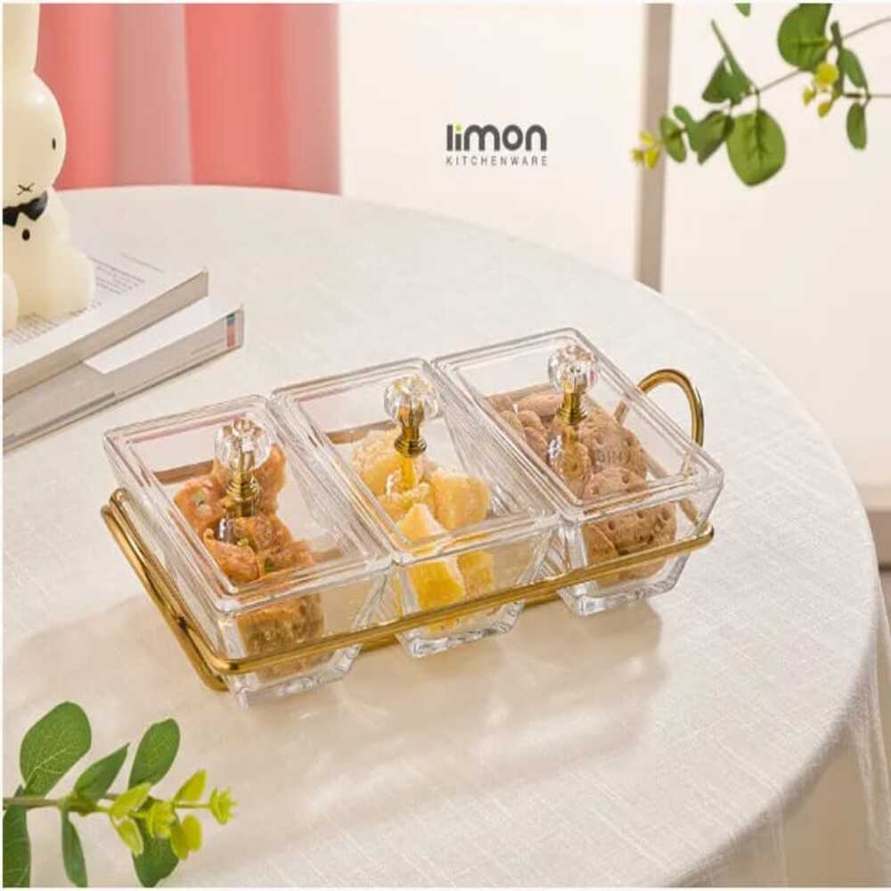 Signature Rectangular Snack Serving Tray Set by Limon