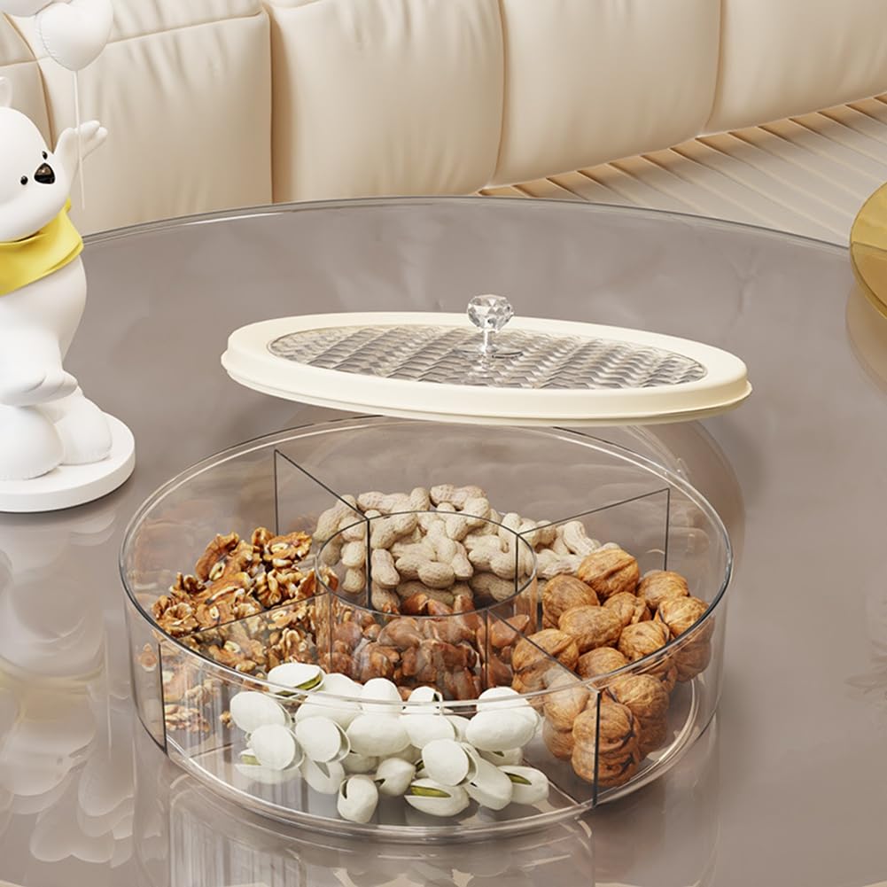 5-Partition CrystalAura Entertaining Platter