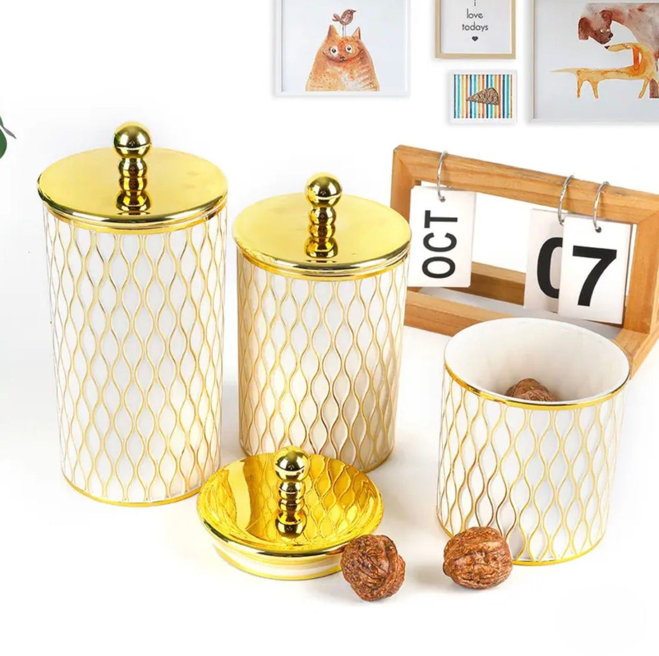 Wavy Canister Trio - Solid