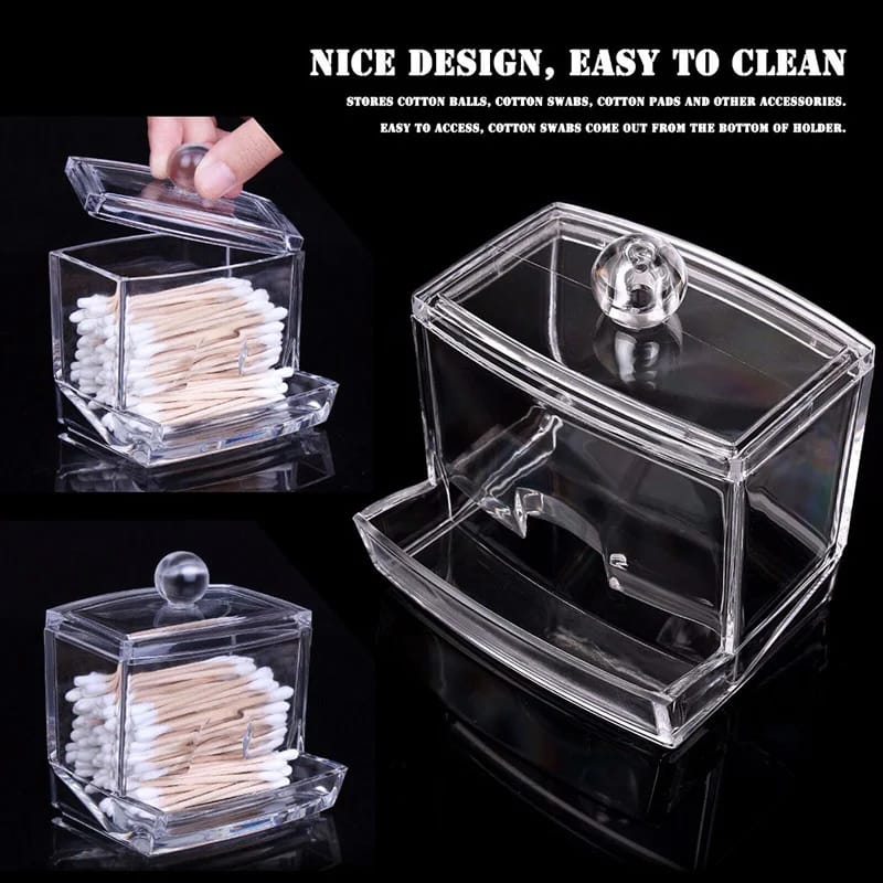 Acrylic Cotton Swabs Storage Box - All-In-One Store