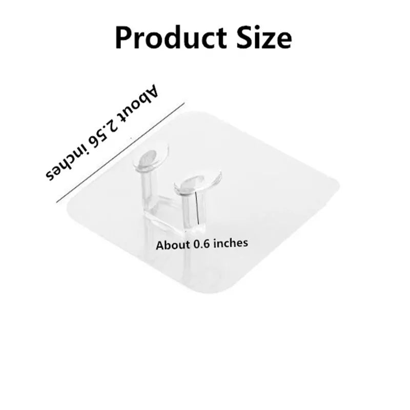 Adhesive Wall Hanger Storage Transparent Hooks Pack Of 5 - All-In-One Store