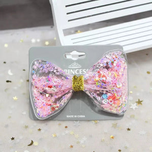Bow Style soft hair clips with glittering stars - All-In-One Store