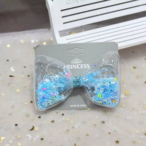 Bow Style soft hair clips with glittering stars - All-In-One Store
