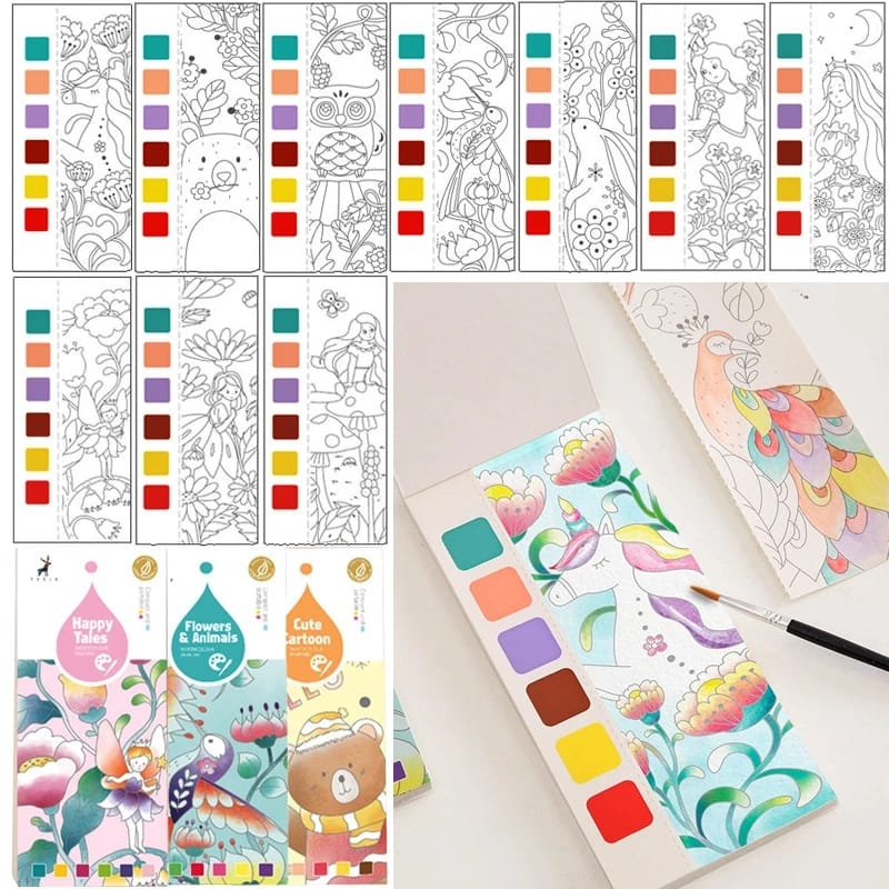 Brush & Splash: Watercolor Doodle Coloring Books - All-In-One Store