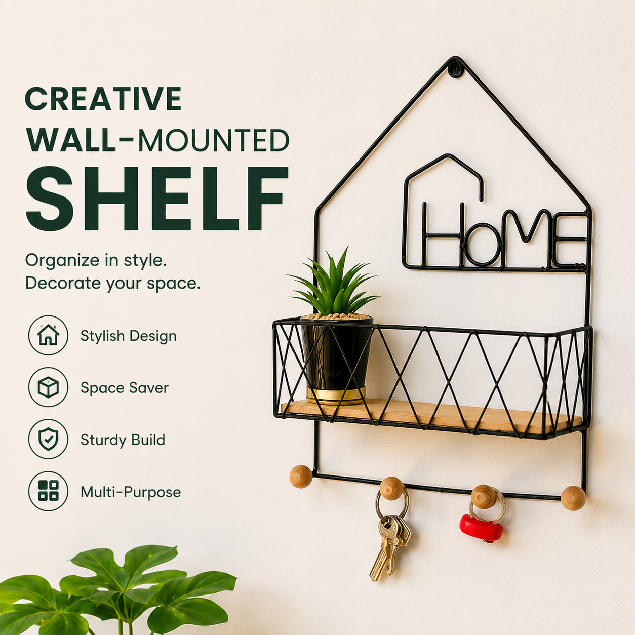 Creative Wall Mounted Shelf -  Home