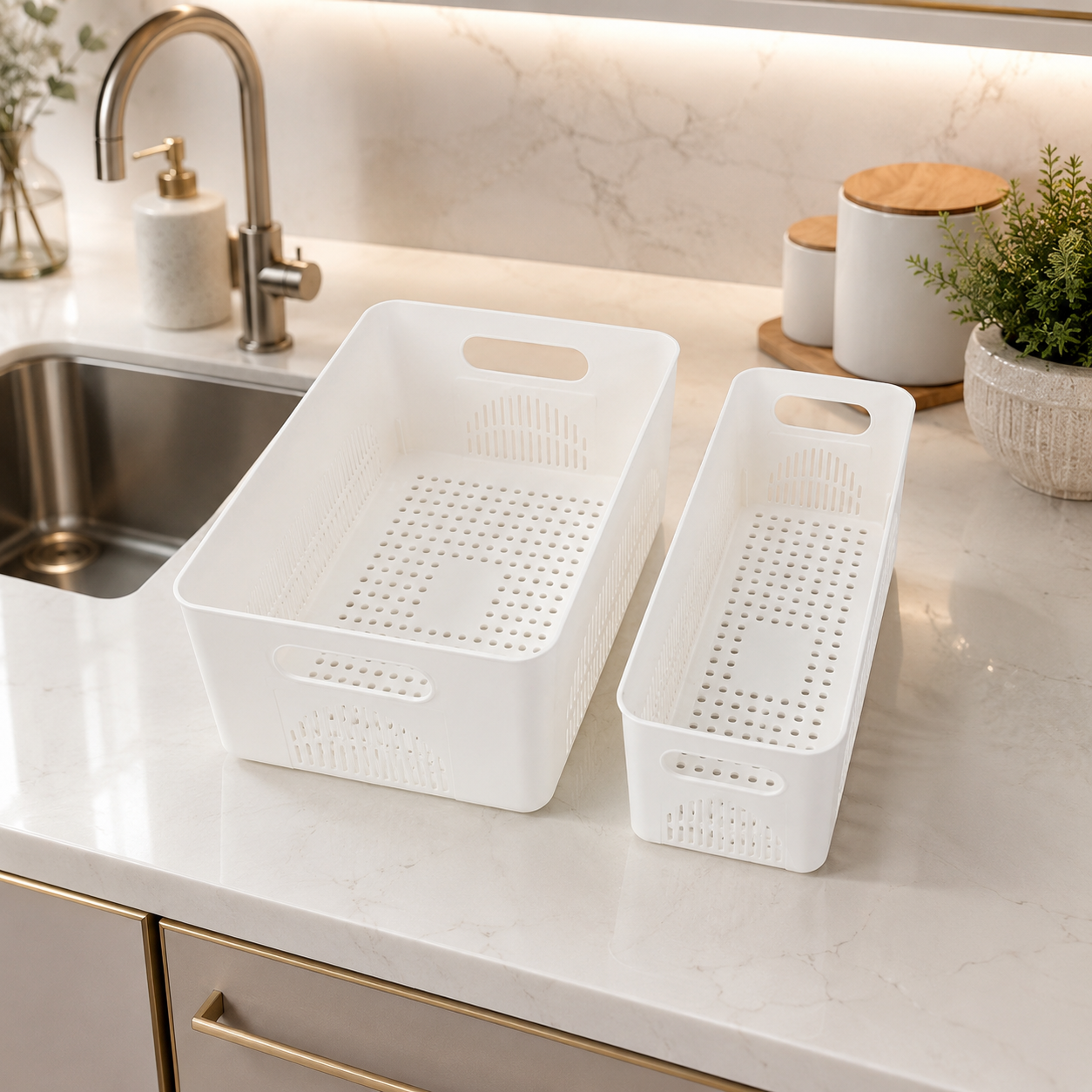 FreshDrain Kitchen Organizer Basket