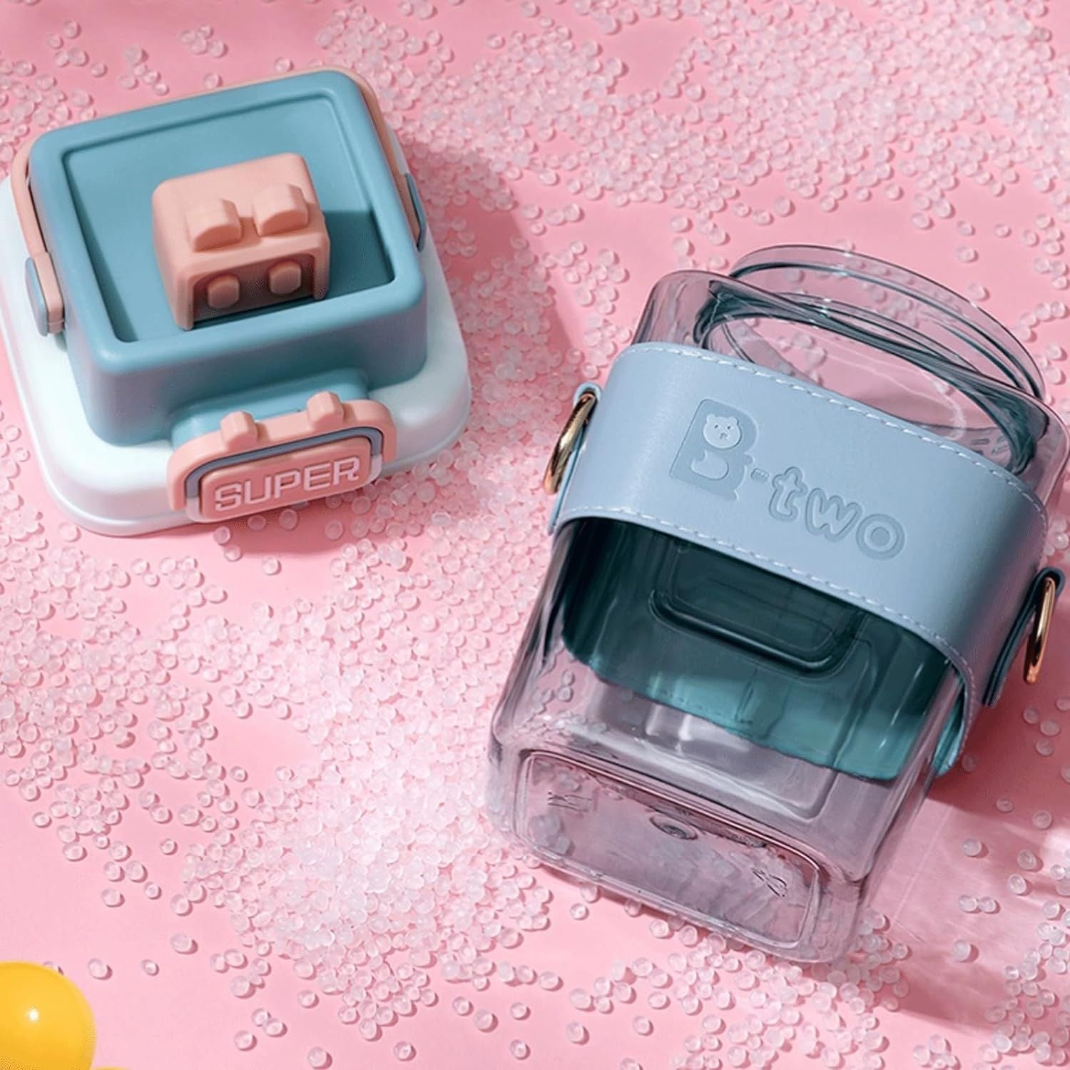 Cartoon Tritan Straw Water Bottle 800ml - All-In-One Store