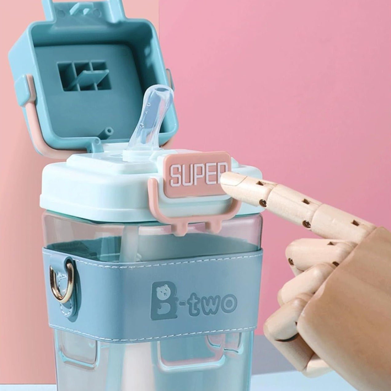 Cartoon Tritan Straw Water Bottle 800ml - All-In-One Store