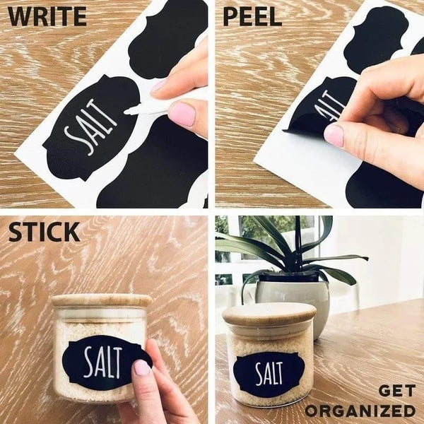 Chalkboard Jar Stickers (24 Pcs Set) - All-In-One Store