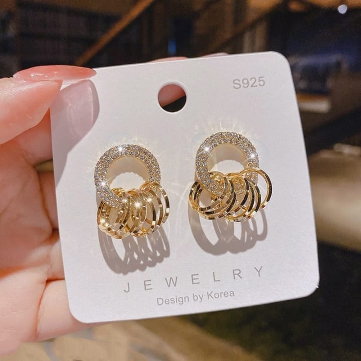 Circle Ear Drops Earrings Pair - All-In-One Store