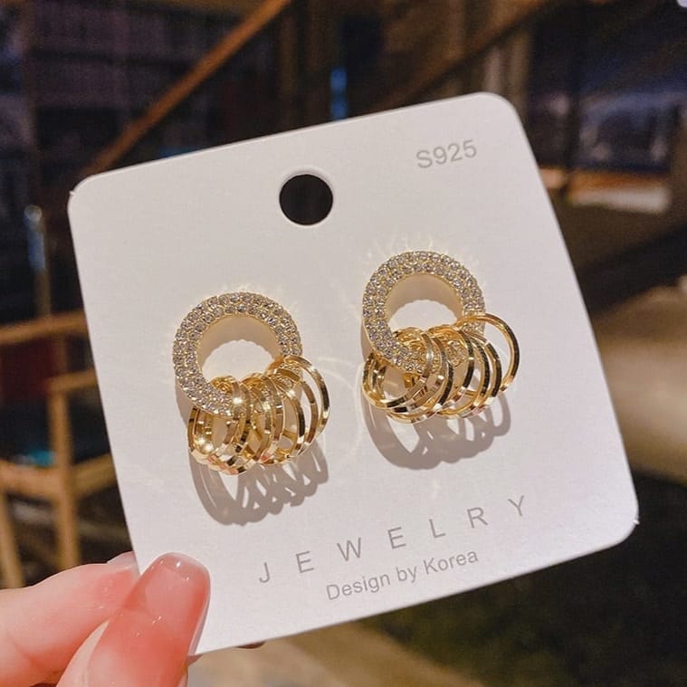 Circle Ear Drops Earrings Pair - All-In-One Store