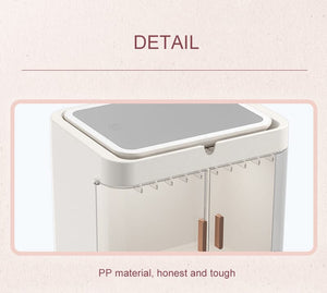 Classy Cosmetic Organizer With Mirror (Without LED) - All-In-One Store