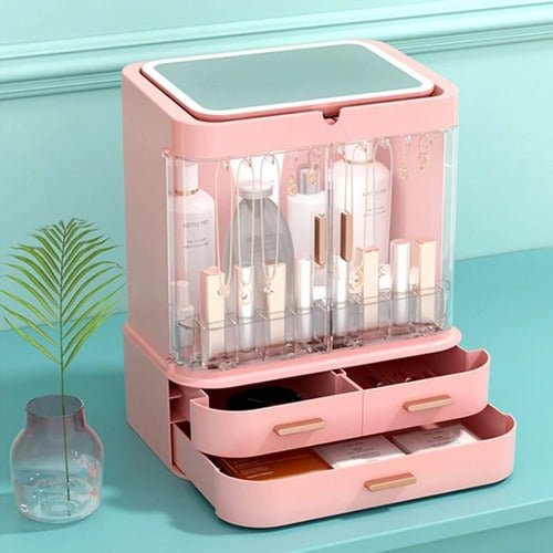 Classy Cosmetic Organizer With Mirror (Without LED) - All-In-One Store