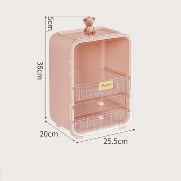 Clear View Cosmetic Organizer With Mirror & LED - All-In-One Store