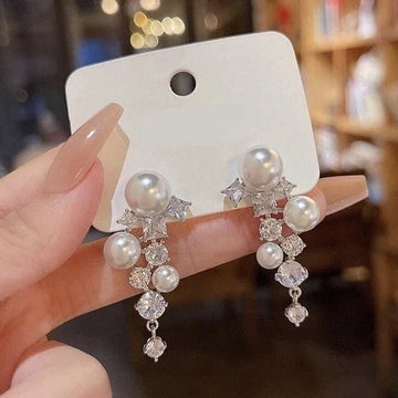 Crystal Pearl Drop Earrings - All-In-One Store