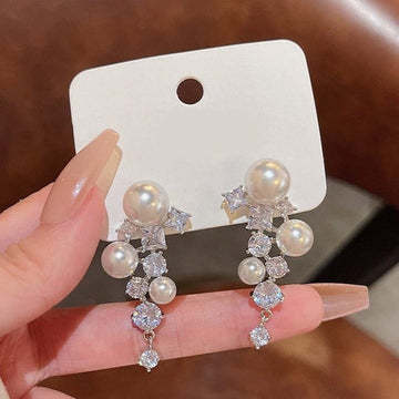 Crystal Pearl Drop Earrings - All-In-One Store