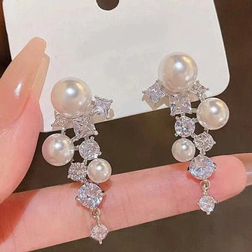Crystal Pearl Drop Earrings - All-In-One Store